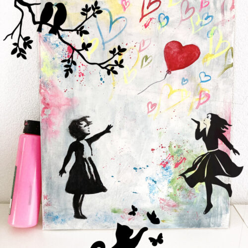 Herz & Pinsel – Inspiriert von Banksy <br>Große Auswahl an Motiven<br> 🗓 Sa., 21. Juni 🕑 18:00 – 20:30 Uhr <br>📍L’Osteria Freiburg