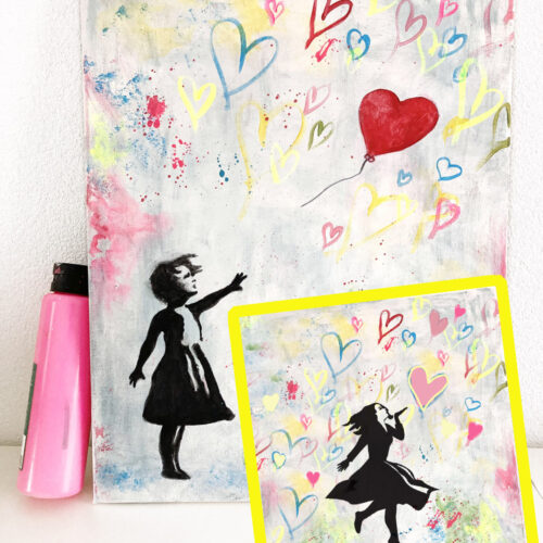 Herz & Pinsel – Inspiriert von Banksy <br> 🗓 Di., 27. Mai 🕑 18:00 – 20:30 Uhr <br>📍Purino Freiburg