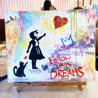 Banksy Street-Art<br>Wähle vor Ort dein Wunschmotiv<br> 🗓 14. April 🕑 18:00 – 20:30 Uhr <br>📍Purino Freiburg