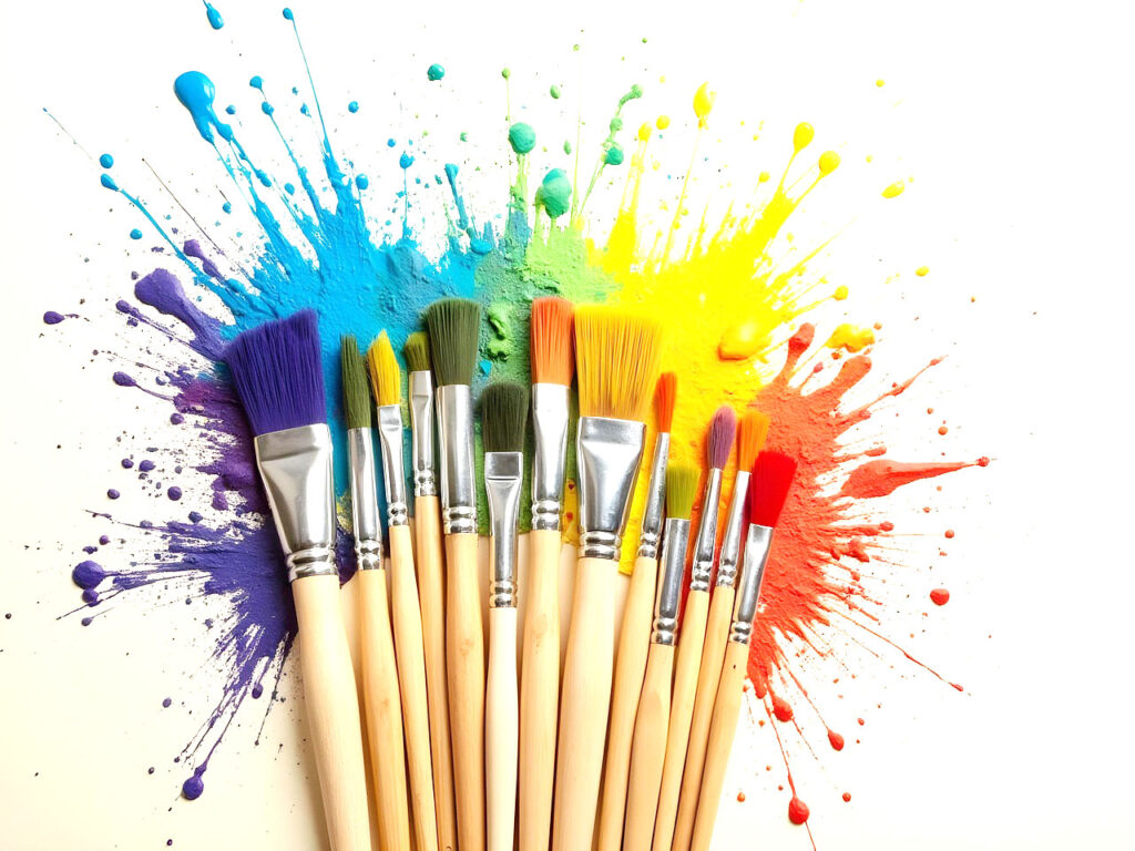 Pinsel und Farben mit Mal-Meister