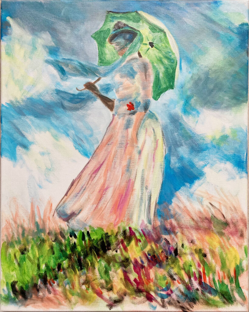 Monets Frau mit Sonnenschirm Mal-Meister
