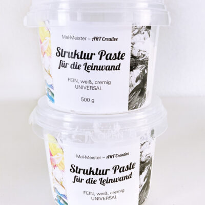🎨Struktur Paste für die Leinwand – fein, weiß, cremig, universal 500g