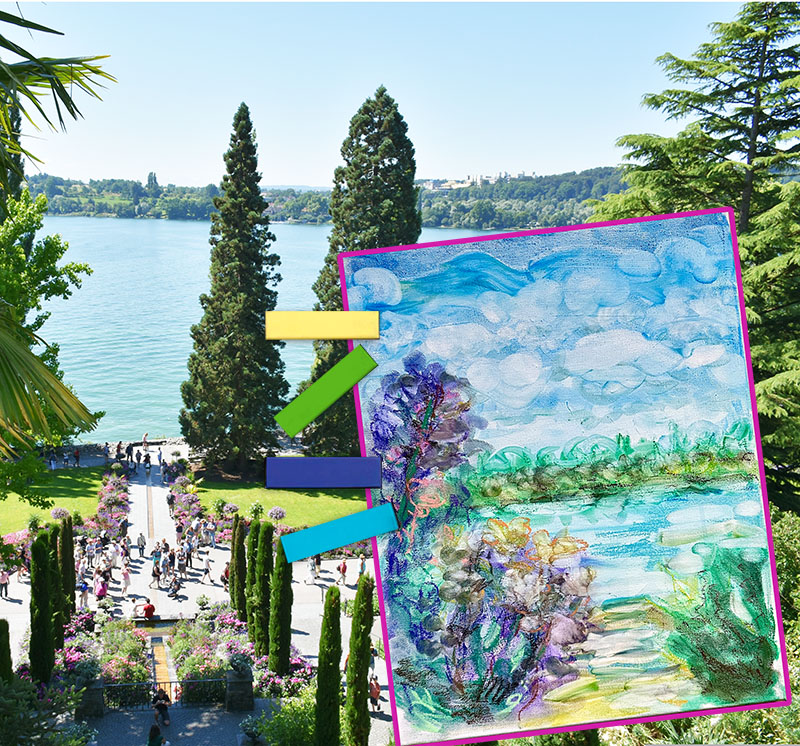 Insel Mainau malen mit Pastellkreide mit mal-meister.de